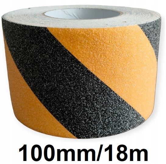 Žlto-čierna protišmyková páska 100mm/18m